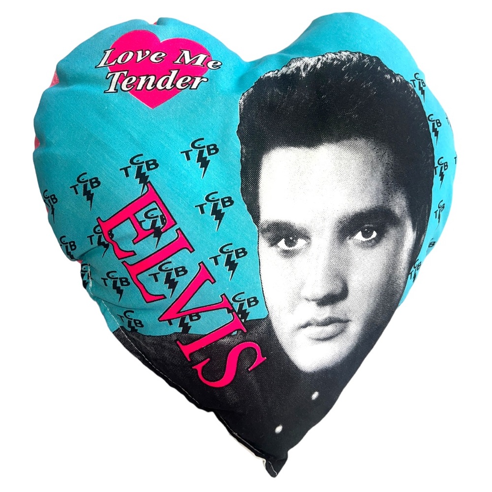 Vintage Elvis Presley Pillow Heart shaped "Love Me Tender"
TCB ⚡️ Decorative